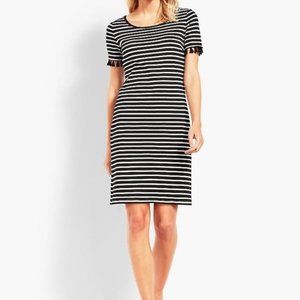 Talbots Tassel Trim Shift Dress Womens B&W